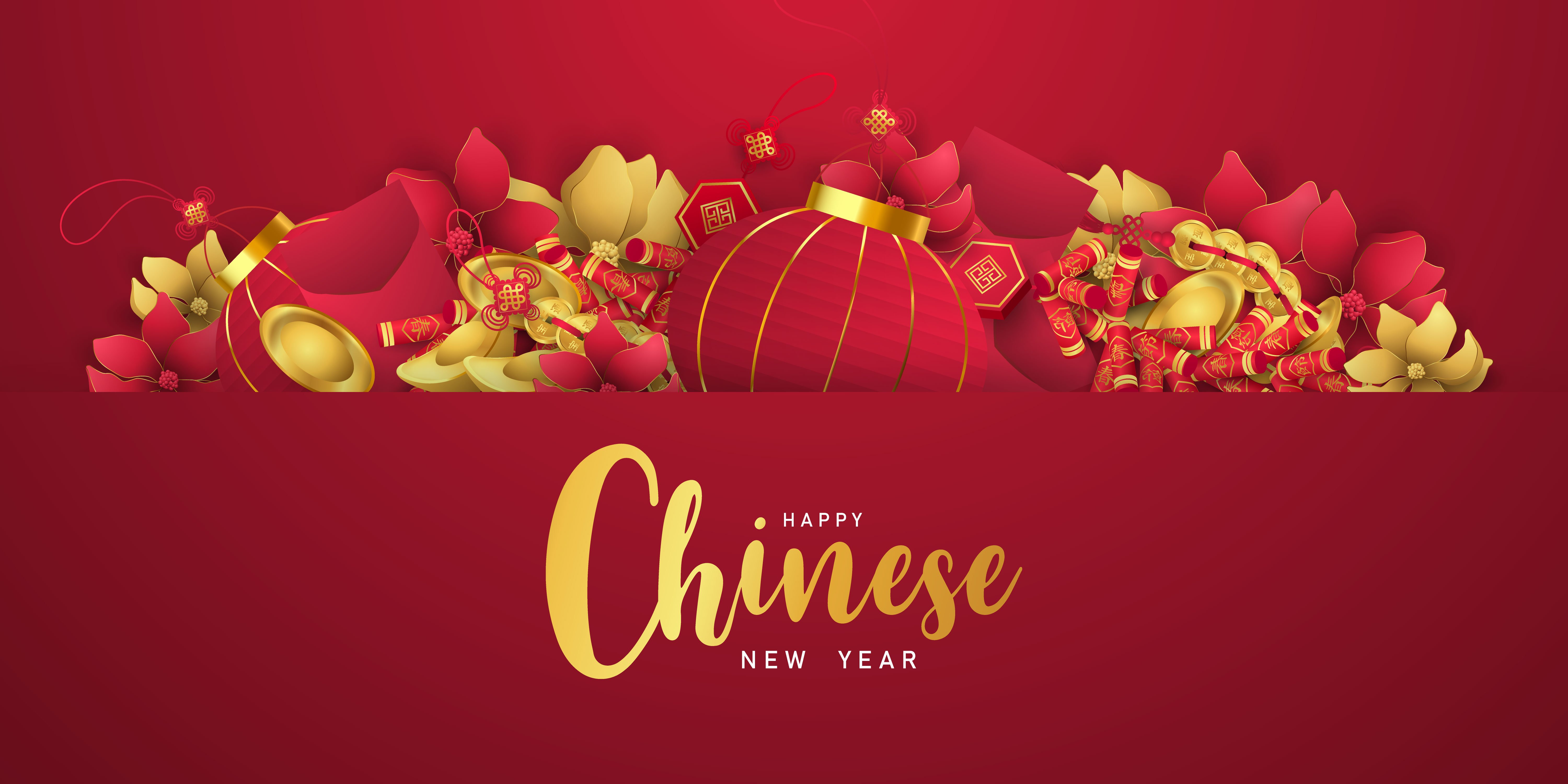 Happy chinese new year banner card year of Ox. 
firecracker red vector graphic and background Calligraphy translation year of the brings prosperity :Chinese calendar for the year of ox 2021,